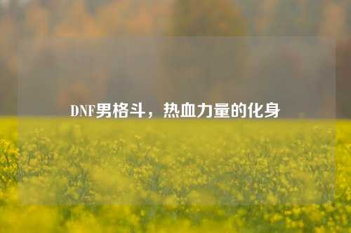DNF男格斗，热血力量的化身