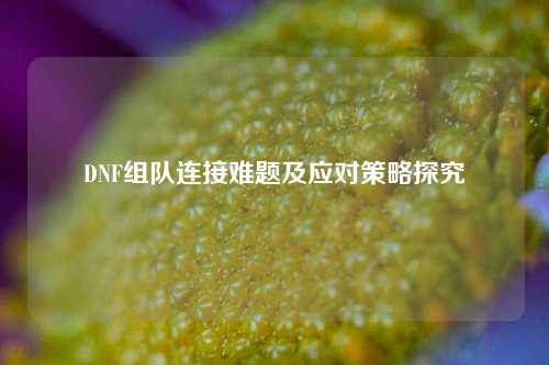 DNF组队连接难题及应对策略探究