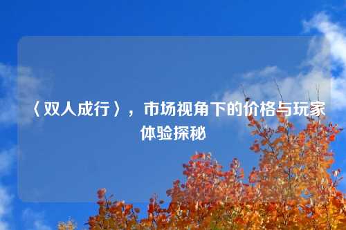〈双人成行〉，市场视角下的价格与玩家体验探秘