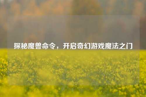探秘魔兽命令，开启奇幻游戏魔法之门