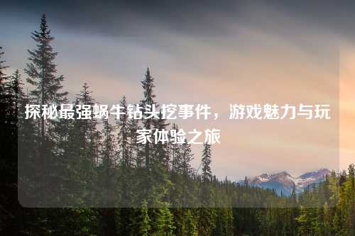 探秘最强蜗牛钻头挖事件，游戏魅力与玩家体验之旅
