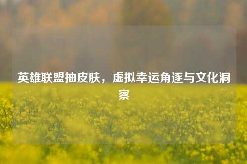 英雄联盟抽皮肤，虚拟幸运角逐与文化洞察