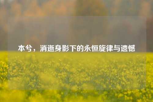 本兮，消逝身影下的永恒旋律与遗憾