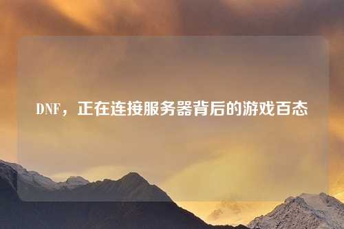 DNF，正在连接服务器背后的游戏百态