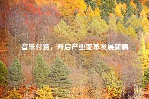 音乐付费，开启产业变革发展新篇