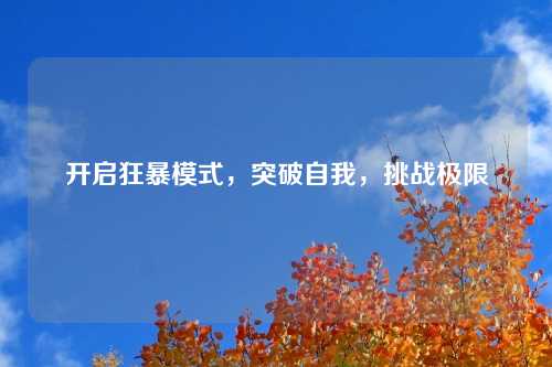 开启狂暴模式，突破自我，挑战极限