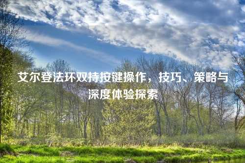艾尔登法环双持按键操作，技巧、策略与深度体验探索
