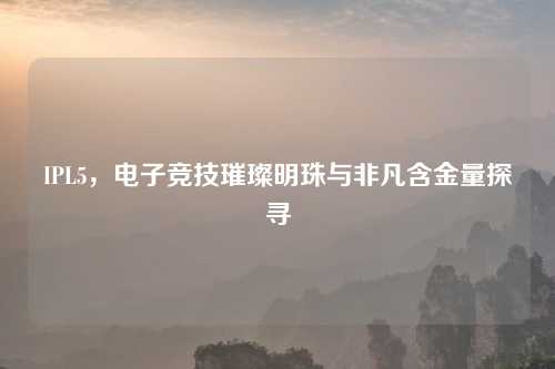 IPL5,电子竞技璀璨明珠与非凡含金量探寻