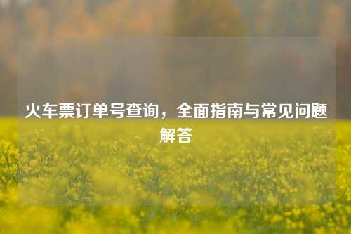 火车票订单号查询，全面指南与常见问题解答