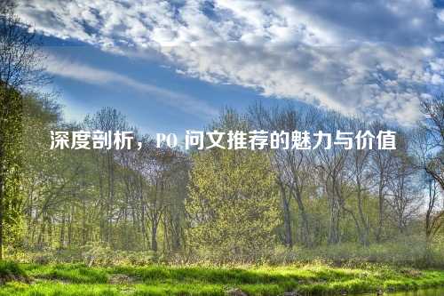 深度剖析，PO 问文推荐的魅力与价值