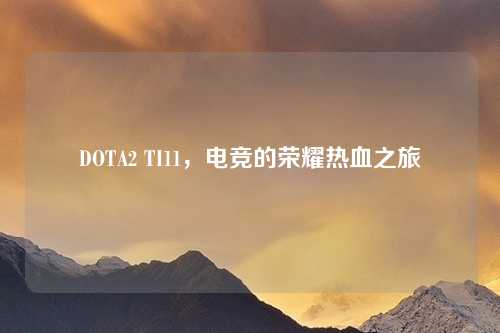 DOTA2 TI11，电竞的荣耀热血之旅