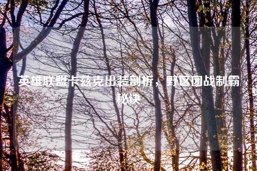 英雄联盟卡兹克出装剖析，野区团战制霸秘诀