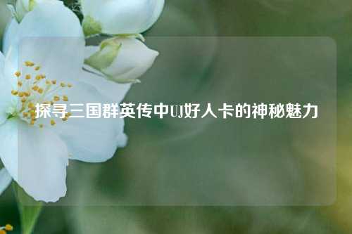 探寻三国群英传中UJ好人卡的神秘魅力 探寻三国群英传中UJ好人卡的神秘魅力