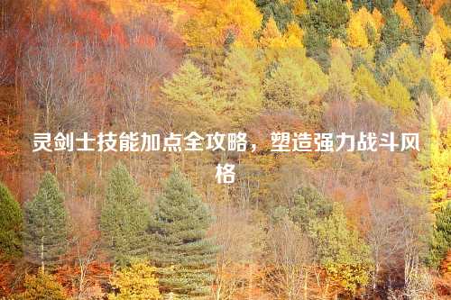 灵剑士技能加点全攻略,塑造强力战斗风格 灵剑士技能加点全攻略,塑造强力战斗风格