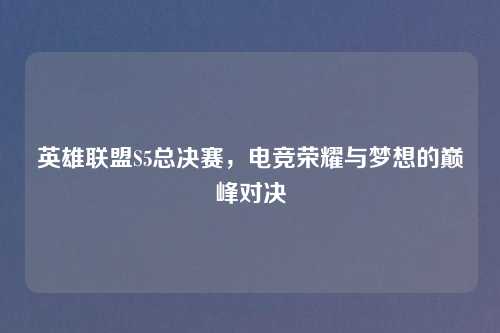 英雄联盟S5总决赛,电竞荣耀与梦想的巅峰对决