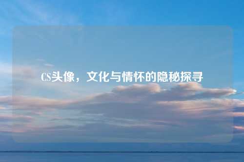 CS头像，文化与情怀的隐秘探寻