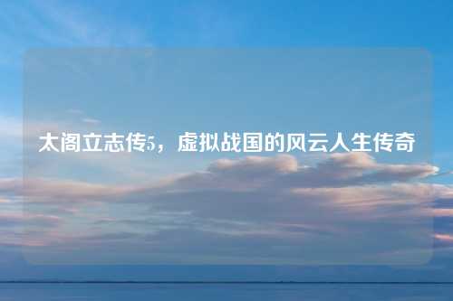 太阁立志传5，虚拟战国的风云人生传奇