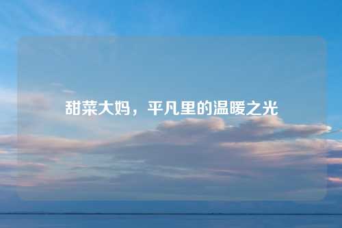 甜菜大妈，平凡里的温暖之光