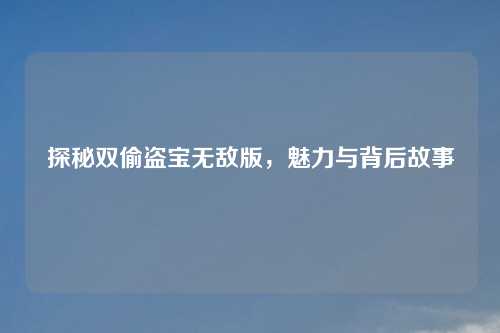 探秘双偷盗宝无敌版，魅力与背后故事