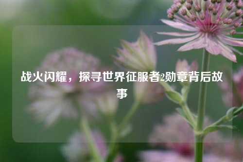战火闪耀，探寻世界征服者2勋章背后故事