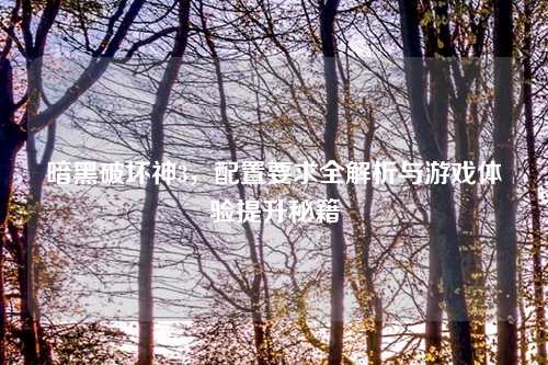 暗黑破坏神3，配置要求全解析与游戏体验提升秘籍