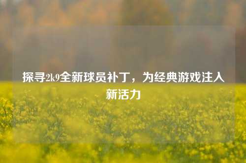 探寻2k9全新球员补丁，为经典游戏注入新活力