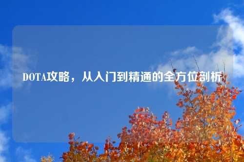 DOTA攻略，从入门到精通的全方位剖析