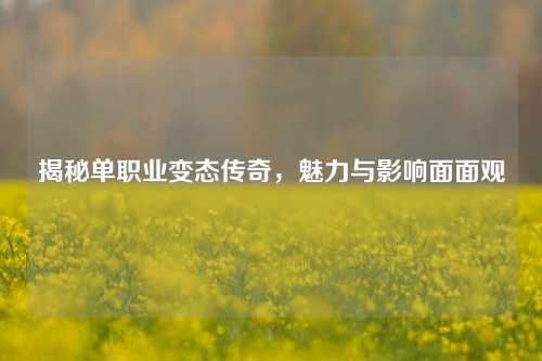 揭秘单职业变态传奇，魅力与影响面面观