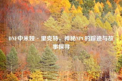 DNF中米娅·里克特,神秘NPC的踪迹与故事探寻