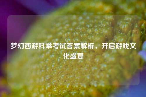梦幻西游科举考试答案解析,开启游戏文化盛宴