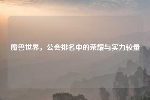 魔兽世界,公会排名中的荣耀与实力较量
