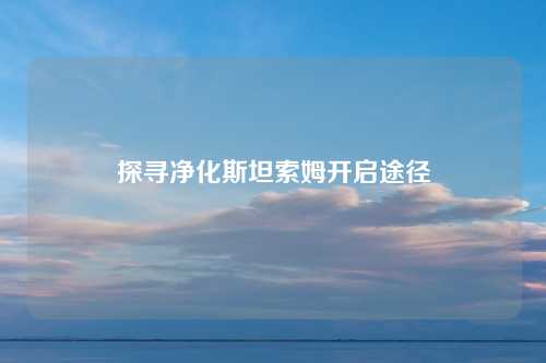 探寻净化斯坦索姆开启途径