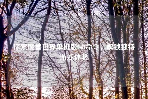 探索魔兽世界单机版GM命令,解锁独特游戏体验