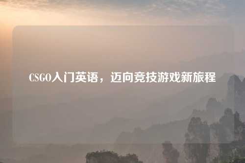 CSGO入门英语，迈向竞技游戏新旅程