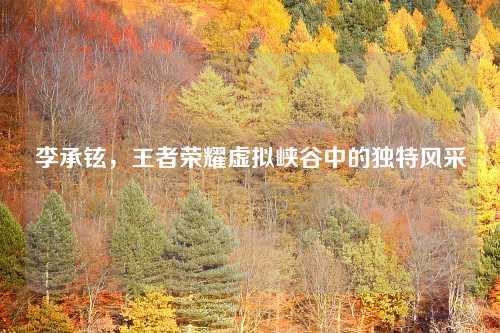 李承铉，王者荣耀虚拟峡谷中的独特风采