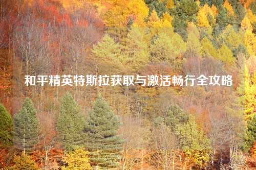 和平精英特斯拉获取与激活畅行全攻略