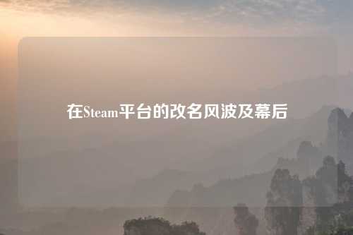 在Steam平台的改名风波及幕后