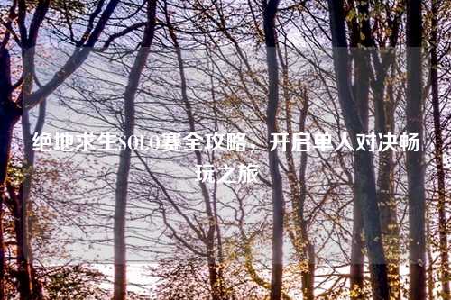 绝地求生SOLO赛全攻略，开启单人对决畅玩之旅