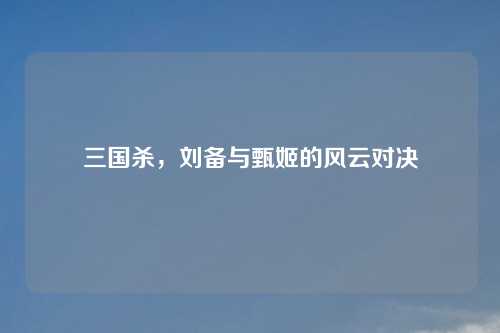 三国杀，刘备与甄姬的风云对决