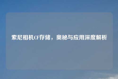索尼相机CF存储，奥秘与应用深度解析