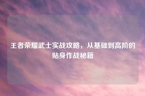 王者荣耀武士实战攻略，从基础到高阶的贴身作战秘籍