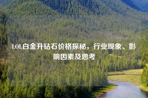 LOL白金升钻石价格探秘，行业现象、影响因素及思考