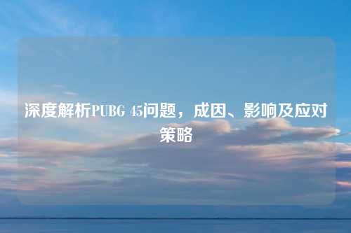 深度解析PUBG 45问题，成因、影响及应对策略