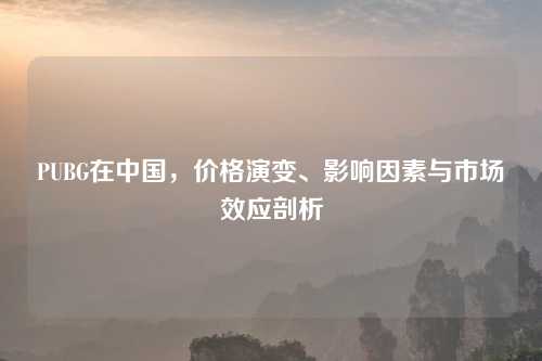 PUBG在中国，价格演变、影响因素与市场效应剖析