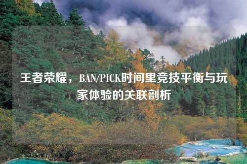 王者荣耀，BAN/PICK时间里竞技平衡与玩家体验的关联剖析