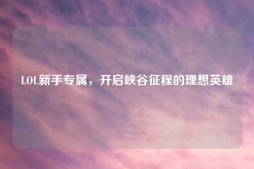 LOL新手专属，开启峡谷征程的理想英雄