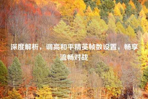 深度解析，调高和平精英帧数设置，畅享流畅对战