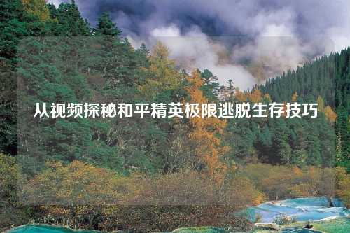 从视频探秘和平精英极限逃脱生存技巧