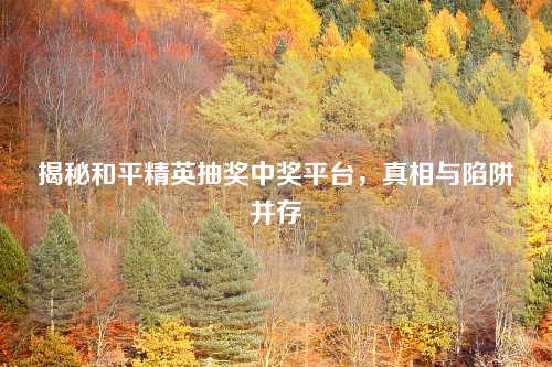 揭秘和平精英抽奖中奖平台，真相与陷阱并存