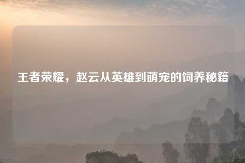 王者荣耀，赵云从英雄到萌宠的饲养秘籍